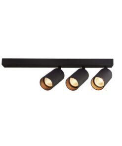 GU10 Surface-mounted spotlight fixture triple cylinder sand black rotatable