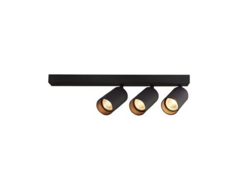 GU10 Surface-mounted spotlight fixture triple cylinder sand black rotatable
