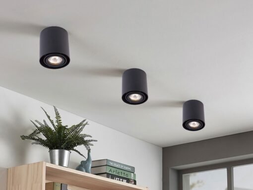 GU10 Surface-mounted spotlight fixture cylinder sand black tiltable - Image 3