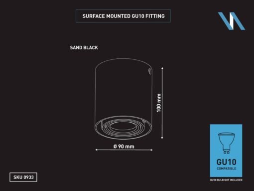 GU10 Surface-mounted spot fixture cylinder sand white tiltable - Image 4