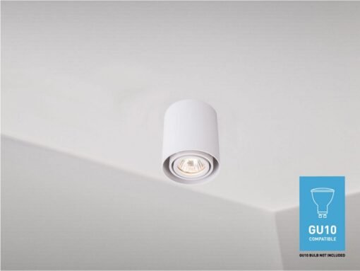 GU10 Surface-mounted spot fixture cylinder sand white tiltable - Image 2