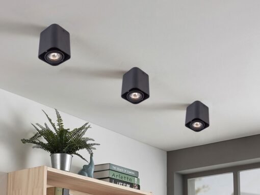 GU10 Surface-mounted spot fixture rectangular sand black tiltable - Image 2
