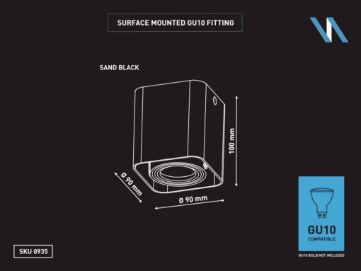 GU10 Surface-mounted spotlight fixture rectangular sand white tiltable - Image 3