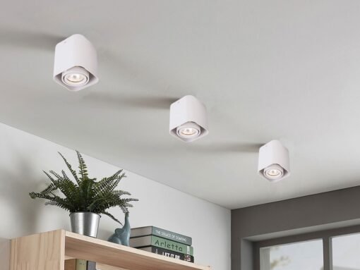 GU10 Surface-mounted spotlight fixture rectangular sand white tiltable - Image 2