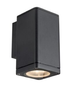 Wall lamp rectangular GU10 fitting sand black waterproof