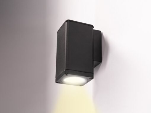 Wall lamp rectangular GU10 fitting sand black waterproof - Image 2