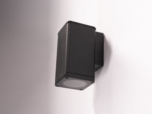 Wall lamp rectangular GU10 fitting sand black waterproof - Image 3