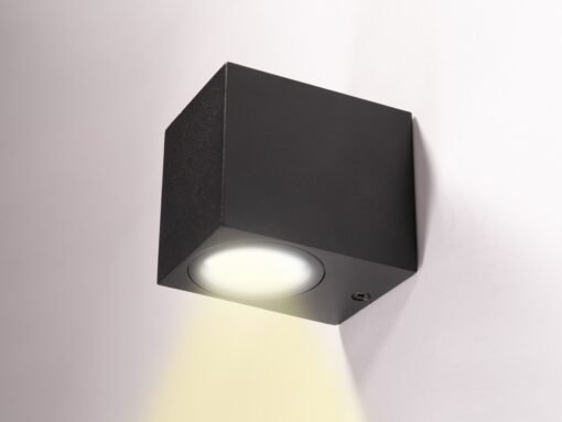 Wall lamp modern rectangular GU10 fitting sand black waterproof - Image 5