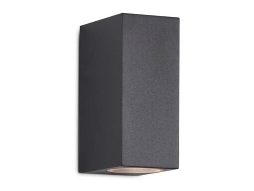 Wall lamp modern rectangular GU10 duo fitting sand black waterproof