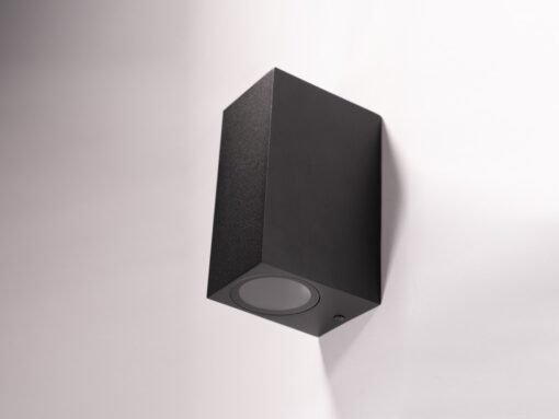 Wall lamp modern rectangular GU10 duo fitting sand black waterproof - Image 4