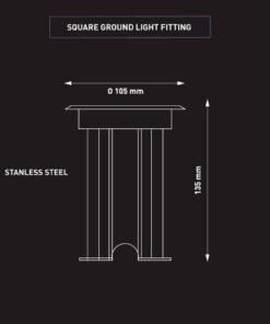 Alternative view of GU10 Ground spotlight square satin nickel