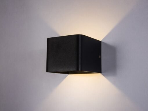 5W LED sand black Wall lamp Cube - Image 2