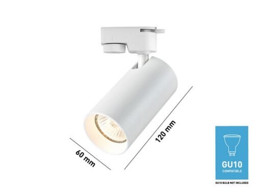 Track Light spot GU10 fixture cylinder sand white rotating head with ring - Image 3