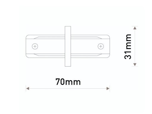 Connector for 1 phase 2 wires track light system matt white - Image 4