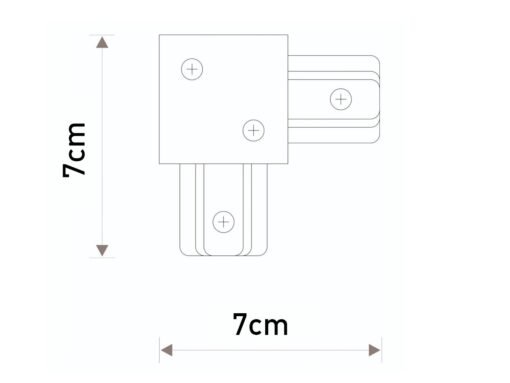 L connection for 1 phase 2 wires track light system matt black - Image 4