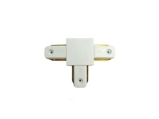 T connection for 1 phase 2 wires track light system matt white