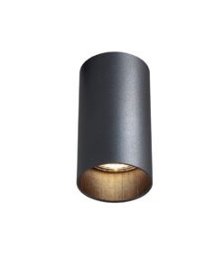 GU10 Surface mounted spotlight fixture thin cylinder sand black