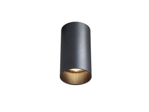 GU10 Surface mounted spotlight fixture thin cylinder sand black