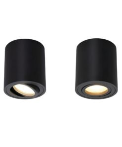 Alternative view of GU10 Surface-mounted spotlight fixture cylinder sand black tiltable small