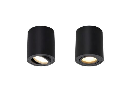 GU10 Surface-mounted spotlight fixture cylinder sand black tiltable small - Image 2