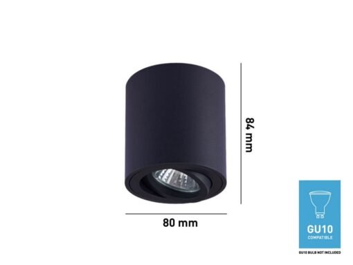 GU10 Surface-mounted spotlight fixture cylinder sand black tiltable small - Image 5
