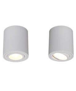 Alternative view of GU10 Surface-mounted spotlight fixture cylinder sand white tiltable small