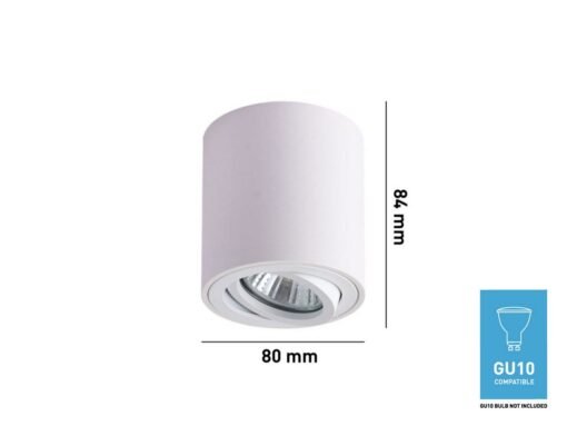 GU10 Surface-mounted spotlight fixture cylinder sand white tiltable small - Image 6
