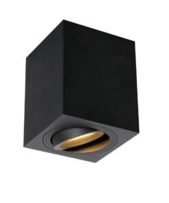 GU10 Surface-mounted spotlight fixture rectangular sand black tiltable small