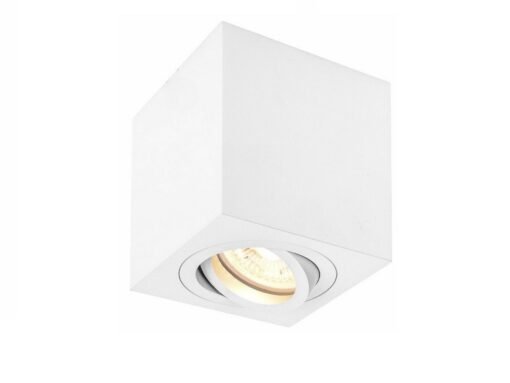 GU10 Surface-mounted spotlight fixture rectangular sand white tiltable small