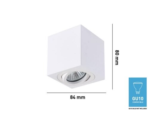 GU10 Surface-mounted spotlight fixture rectangular sand white tiltable small - Image 4