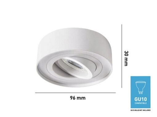 GU10 Recessed design fixture cylinder sand white tiltable with lamp holder - Image 3