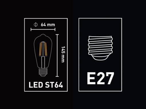 4W Filament LED Bulb E27 ST64 Clear Glass 2700K - Image 2