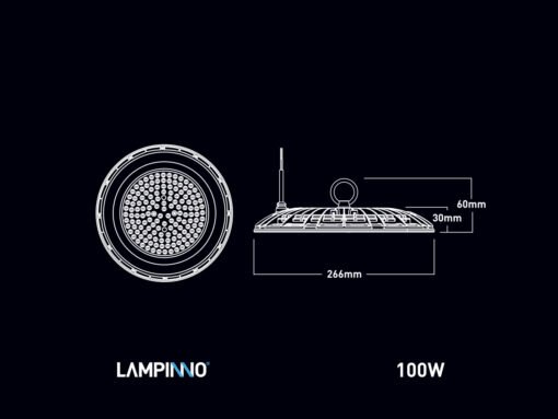 100W SMD LED UFO Highbay waterproof 6500K with Lens - Image 4