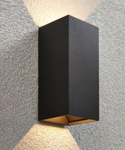 Alternative view of 12W LED Sand Black Wall lamp Rectangular Duo light 3000K Waterproof