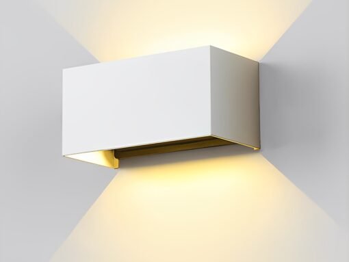 12W LED Sand White Wall lamp Rectangular Double Duo light 3000K Waterproof - Image 2