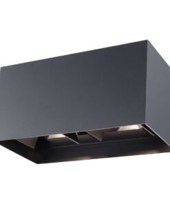 12W LED Sand Black Wall lamp Rectangular Double Duo light 3000K Waterproof