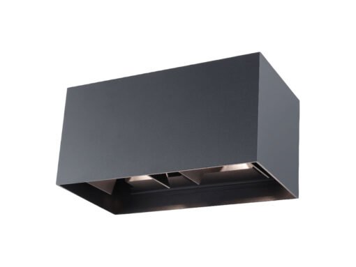 12W LED Sand Black Wall lamp Rectangular Double Duo light 3000K Waterproof