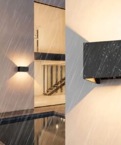 Alternative view of 12W LED Sand Black Wall lamp Rectangular Double Duo light 3000K Waterproof