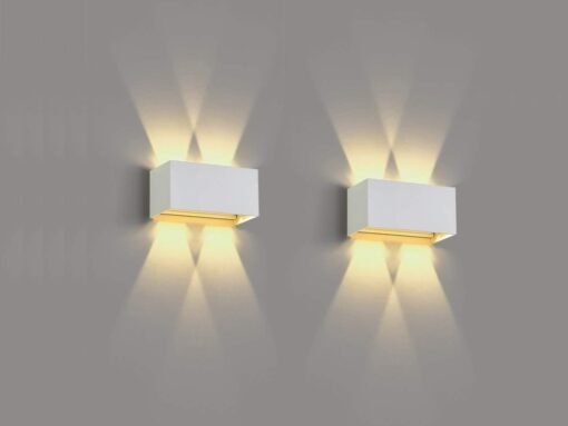 12W LED Sand White Wall lamp Rectangular Double Duo light 3000K Waterproof - Image 4