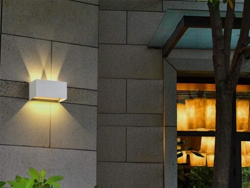 12W LED Sand White Wall lamp Rectangular Double Duo light 3000K Waterproof - Image 5