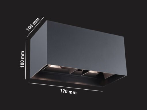12W LED Sand Black Wall lamp Rectangular Double Duo light 3000K Waterproof - Image 6