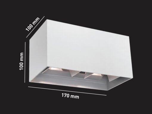 12W LED Sand White Wall lamp Rectangular Double Duo light 3000K Waterproof - Image 7