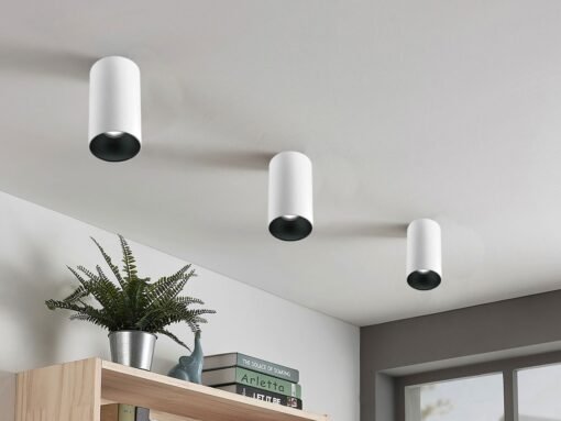 GU10 Surface mounted spotlight fixture cylinder sand white and black - Image 3