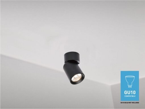 GU10 Surface-mounted spot fixture cylinder sand black rotatable - Image 2