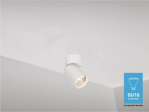 GU10 Surface-mounted spot fixture cylinder sand white rotatable - Image 2