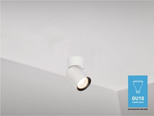 GU10 Surface-mounted spot fixture cylinder sand white and black rotatable - Image 2