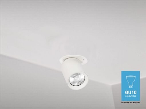 GU10 Recessed spotlight fixture cylinder sand white rotatable - Image 3