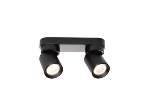 GU10 Surface-mounted spotlight fixture double cylinder sand black rotatable