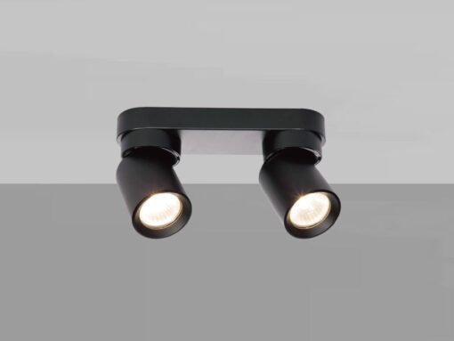 GU10 Surface-mounted spotlight fixture double cylinder sand black rotatable - Image 2