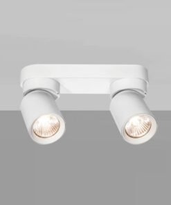 Alternative view of GU10 Surface-mounted spotlight fixture double cylinder sand white rotatable